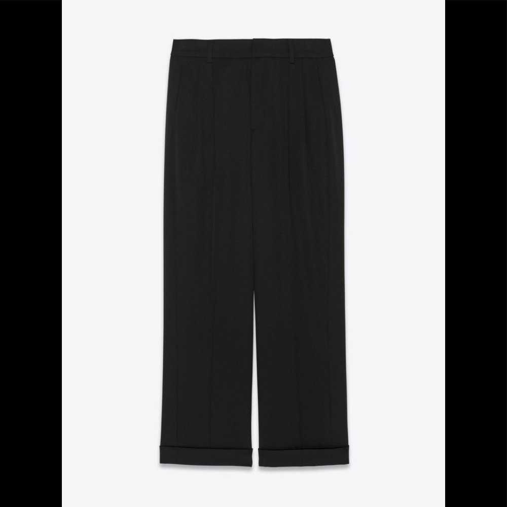 YVES ST LAURENT Black wool pants size 12  $95
